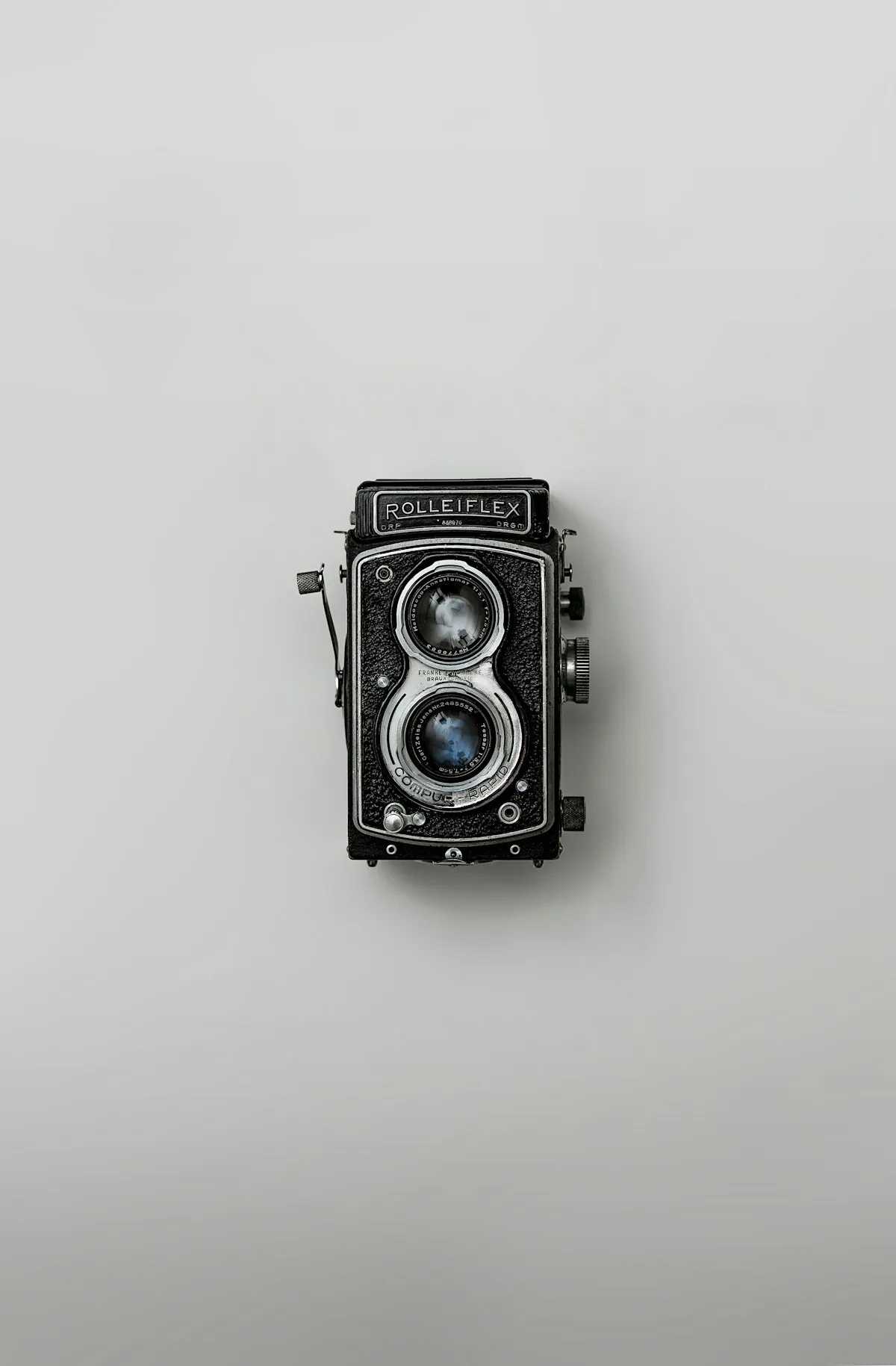 Fotocamera biottica d'epoca vista dall'alto